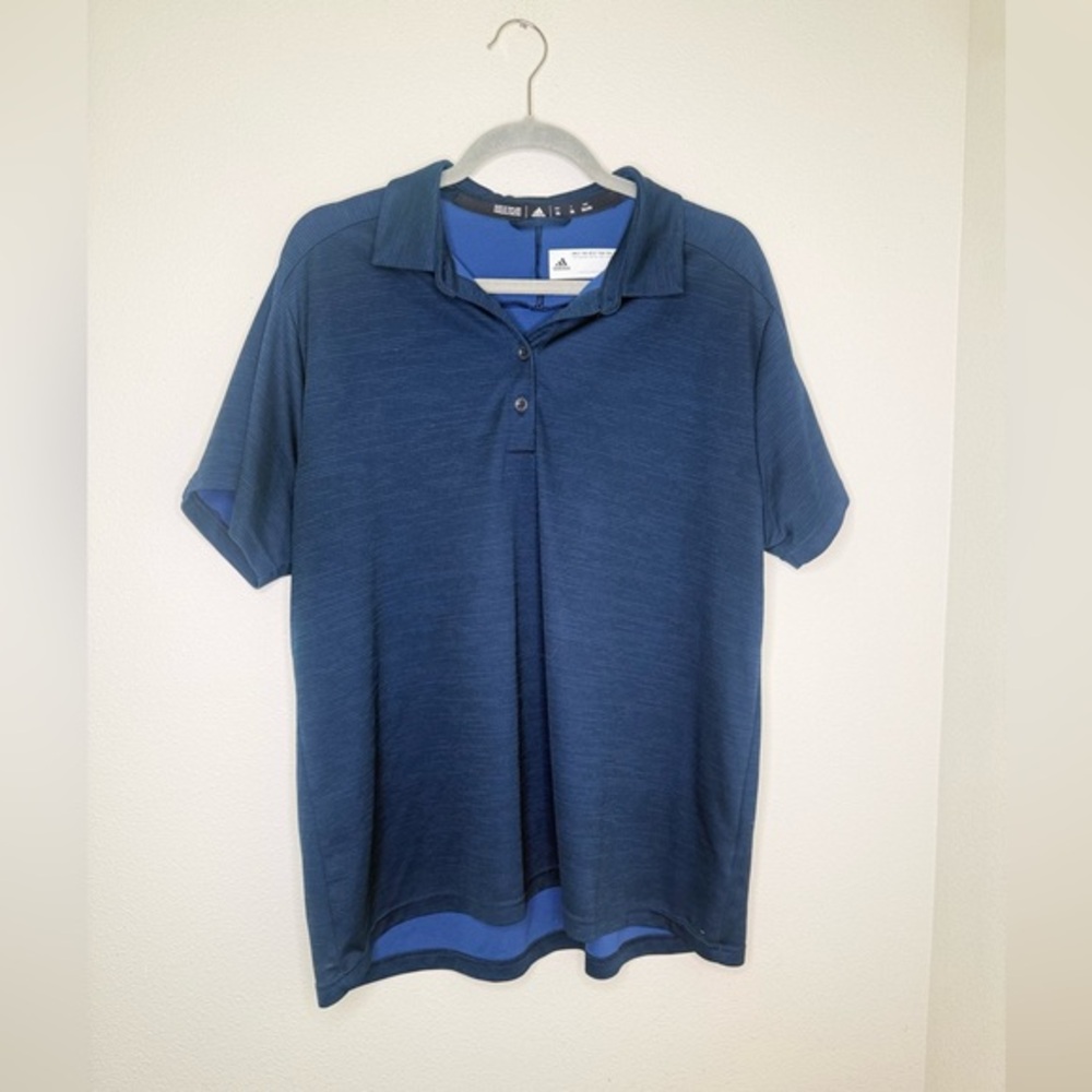 Adidas Shirt Short Sleeve Collared Blue Golf Polo Navy short sleeved menswear